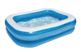 Set Piscina gonflabila dreptunghiulara 201x150x51cm 2 inele Family Pool + Pompa electrica cadou